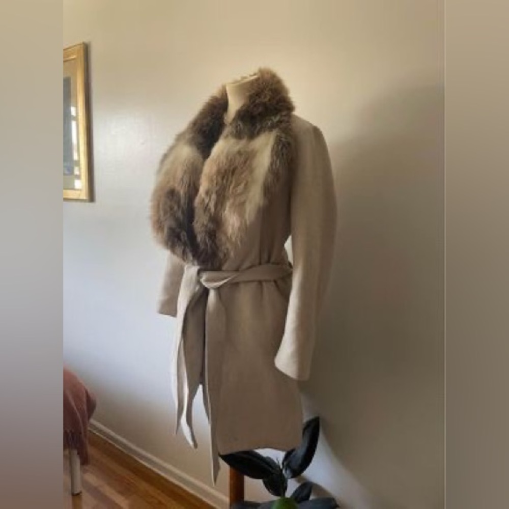 Faux fur collar Pea coat